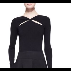 Donna Karan black label stretchy black cutout top